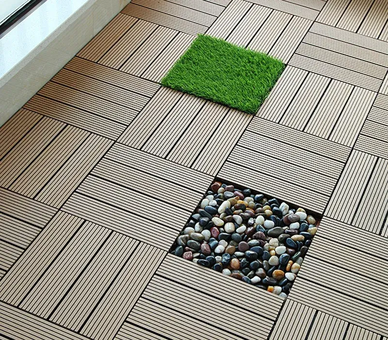 interlocking composite deck tiles