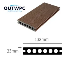 Co-extrusion composite WPC decking 138*23mm