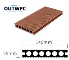Round hole WPC Decking 140*25mm